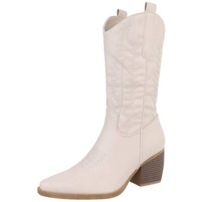 Ital-Design Western- & Bikerstiefel für Damen in Beige Ital-Design Western- & Bikerstiefel für Damen in Beige