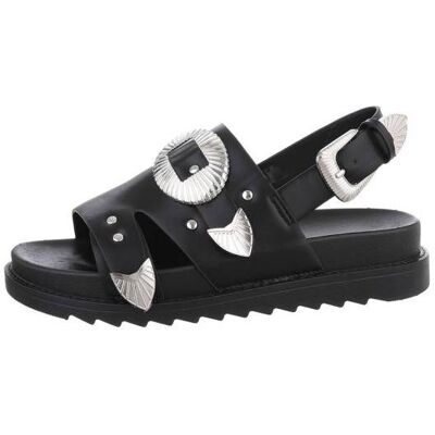 Ital-Design Riemchensandalen für Damen in Schwarz Ital-Design Riemchensandalen für Damen in Schwarz