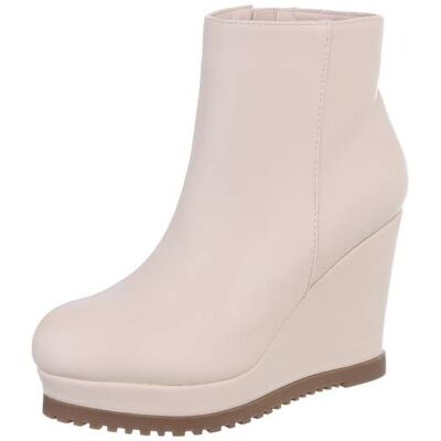 Ital-Design Plateaustiefeletten für Damen in Beige Ital-Design Plateaustiefeletten für Damen in Beige