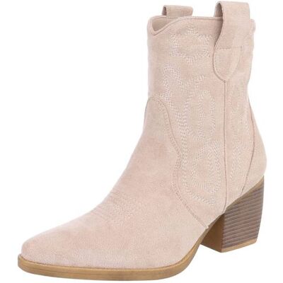 Ital-Design Western- & Bikerboots für Damen in Beige Ital-Design Western- & Bikerboots für Damen in Beige
