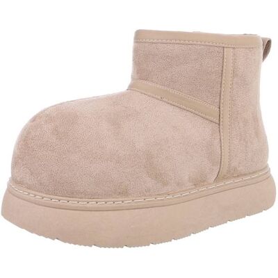 Ital-Design Flache Stiefeletten für Damen in Hellbraun Ital-Design Flache Stiefeletten für Damen in Hellbraun