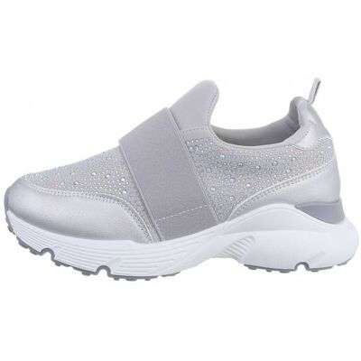 Ital-Design Sneakers Low für Damen in Grau und Silber Ital-Design Sneakers Low für Damen in Grau und Silber