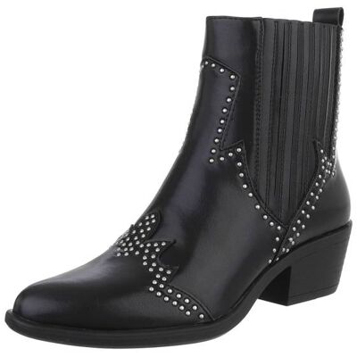 Ital-Design Western- & Bikerboots für Damen in Schwarz Ital-Design Western- & Bikerboots für Damen in Schwarz