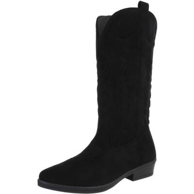 Ital-Design Western- & Bikerstiefel für Damen in Schwarz Ital-Design Western- & Bikerstiefel für Damen in Schwarz