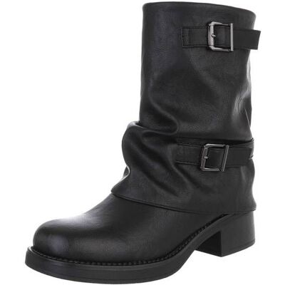 Ital-Design Western- & Bikerstiefel für Damen in Schwarz Ital-Design Western- & Bikerstiefel für Damen in Schwarz