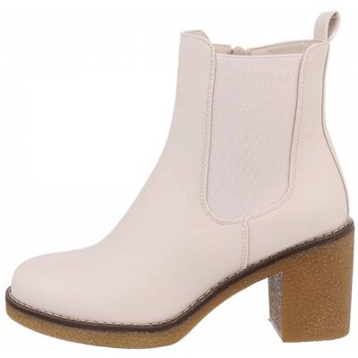 Ital-Design High-Heel Stiefeletten für Damen in Beige Ital-Design High-Heel Stiefeletten für Damen in Beige