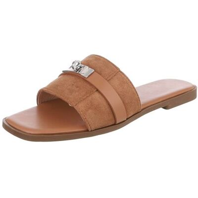 Ital-Design Pantoletten für Damen in Camel Ital-Design Pantoletten für Damen in Camel