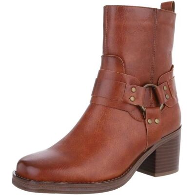 Ital-Design Western- & Bikerboots für Damen in Camel Ital-Design Western- & Bikerboots für Damen in Camel