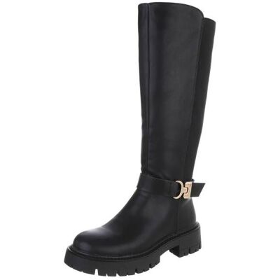 Ital-Design Plateaustiefel für Damen in Schwarz Ital-Design Plateaustiefel für Damen in Schwarz