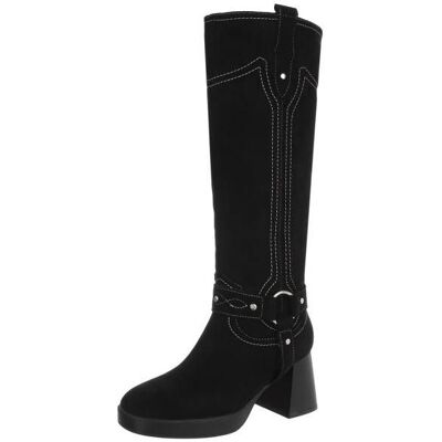Ital-Design High-Heel Stiefel für Damen in Schwarz Ital-Design High-Heel Stiefel für Damen in Schwarz