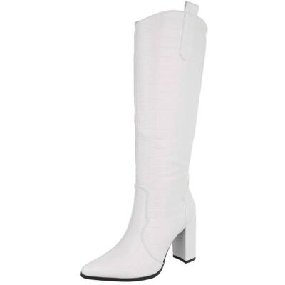 Ital-Design High-Heel Stiefel für Damen in Creme Ital-Design High-Heel Stiefel für Damen in Creme