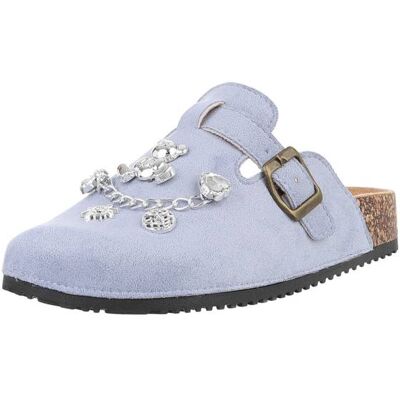 Ital-Design Pantoletten für Damen in Hellblau Ital-Design Pantoletten für Damen in Hellblau