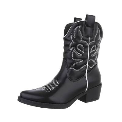 Ital-Design Western- & Bikerboots für Damen in Schwarz Ital-Design Western- & Bikerboots für Damen in Schwarz