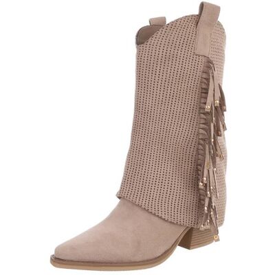 Ital-Design Western- & Bikerstiefel für Damen in Hellbraun Ital-Design Western- & Bikerstiefel für Damen in Hellbraun