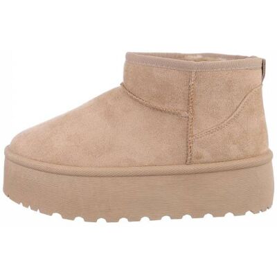 Ital-Design Plateaustiefeletten für Damen in Hellbraun Ital-Design Plateaustiefeletten für Damen in Hellbraun