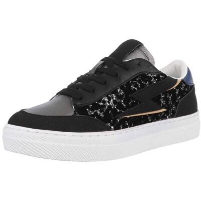 Ital-Design Sneakers Low für Damen in Schwarz und Silber Ital-Design Sneakers Low für Damen in Schwarz und Silber
