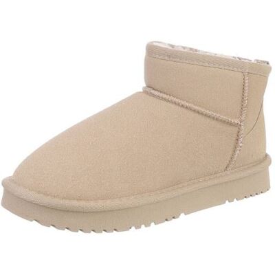 Ital-Design Flache Stiefeletten für Damen in Hellbraun Ital-Design Flache Stiefeletten für Damen in Hellbraun