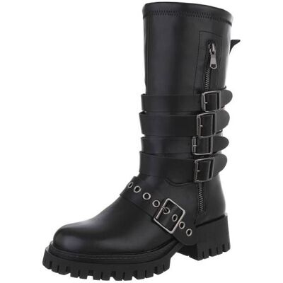 Ital-Design Plateaustiefel für Damen in Schwarz Ital-Design Plateaustiefel für Damen in Schwarz
