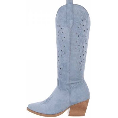 Ital-Design Western- & Bikerstiefel für Damen in Blau Ital-Design Western- & Bikerstiefel für Damen in Blau