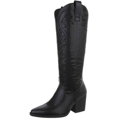 Ital-Design Western- & Bikerstiefel für Damen in Schwarz Ital-Design Western- & Bikerstiefel für Damen in Schwarz