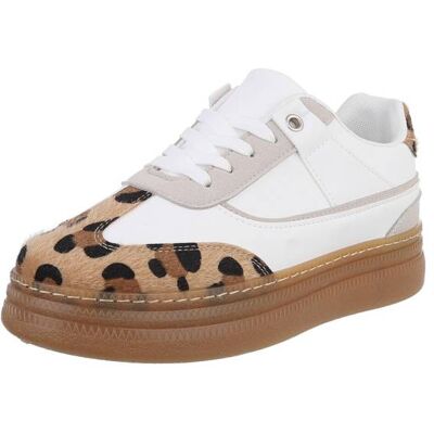 Ital-Design Sneakers Low für Damen in Weiß und Braun Ital-Design Sneakers Low für Damen in Weiß und Braun