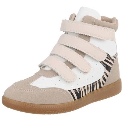 Ital-Design Sneakers High für Damen in Beige und Braun Ital-Design Sneakers High für Damen in Beige und Braun