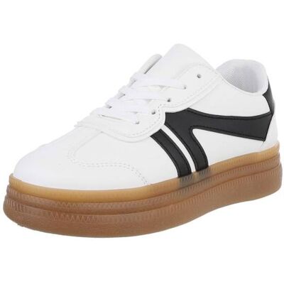Ital-Design Sneakers Low für Damen in Weiß und Schwarz Ital-Design Sneakers Low für Damen in Weiß und Schwarz
