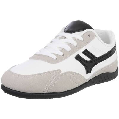 Ital-Design Sneakers Low für Damen in Weiß und Grau Ital-Design Sneakers Low für Damen in Weiß und Grau