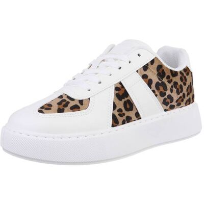 Ital-Design Sneakers Low für Damen in Weiß und Braun Ital-Design Sneakers Low für Damen in Weiß und Braun