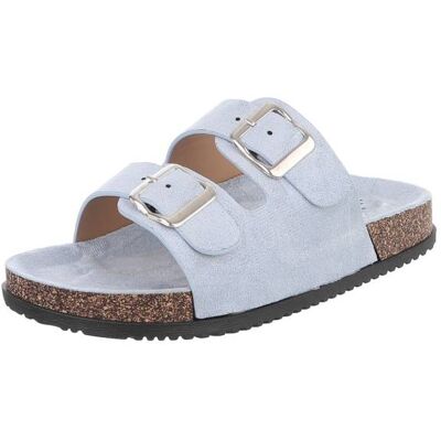 Ital-Design Pantoletten für Damen in Hellblau Ital-Design Pantoletten für Damen in Hellblau