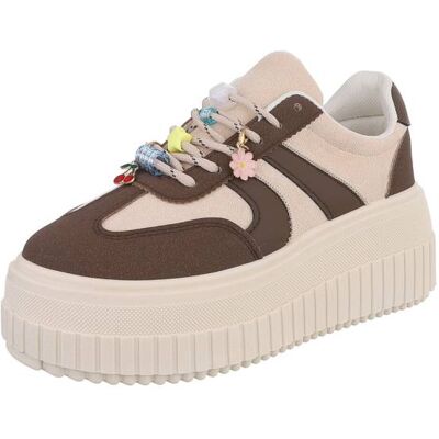 Ital-Design Sneakers Low für Damen in Braun und Beige Ital-Design Sneakers Low für Damen in Braun und Beige