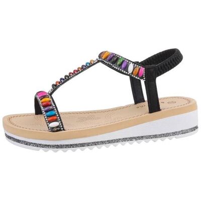 Ital-Design Riemchensandalen für Damen in Schwarz Ital-Design Riemchensandalen für Damen in Schwarz