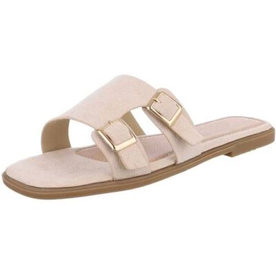 Ital-Design Pantoletten für Damen in Beige Ital-Design Pantoletten für Damen in Beige