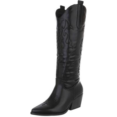 Ital-Design Western- & Bikerstiefel für Damen in Schwarz Ital-Design Western- & Bikerstiefel für Damen in Schwarz