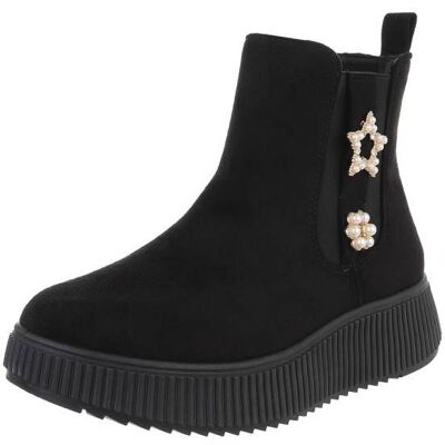 Ital-Design Plateaustiefeletten für Damen in Schwarz Ital-Design Plateaustiefeletten für Damen in Schwarz