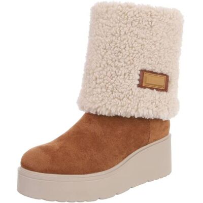 Ital-Design Plateaustiefeletten für Damen in Camel Ital-Design Plateaustiefeletten für Damen in Camel