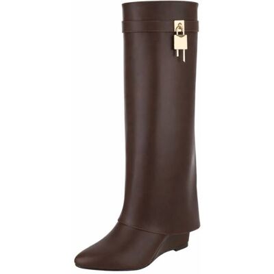 Ital-Design Keilstiefel für Damen in Braun Ital-Design Keilstiefel für Damen in Braun