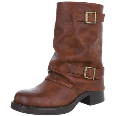 Ital-Design Western- & Bikerstiefel für Damen in Camel Ital-Design Western- & Bikerstiefel für Damen in Camel