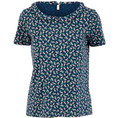 blutsgeschwister Kurzarm-Bluse botanical bubi Blau XS S M L XL 2XL Damen blutsgeschwister Kurzarm-Bluse botanical bubi Blau XS S M L XL 2XL Damen