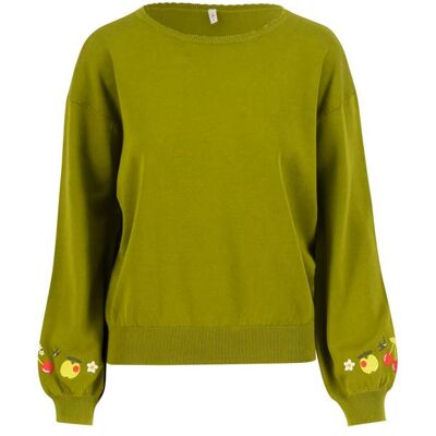 blutsgeschwister Strickpullover Gestricktes Glück Grün XS S M L XL 2XL Damen blutsgeschwister Strickpullover Gestricktes Glück Grün XS S M L XL 2XL Damen