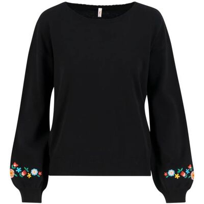 blutsgeschwister Strickpullover Gestricktes Glück Schwarz XS S M L XL 2XL Damen blutsgeschwister Strickpullover Gestricktes Glück Schwarz XS S M L XL 2XL Damen