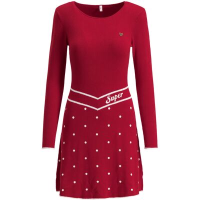 blutsgeschwister Strickkleid punktemädel Rot XS S M L XL Damen blutsgeschwister Strickkleid punktemädel Rot XS S M L XL Damen