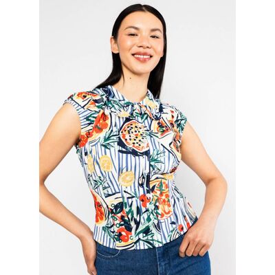 blutsgeschwister Sommerbluse Que sera sera Blau XS S M L XL 2XL Damen blutsgeschwister Sommerbluse Que sera sera Blau XS S M L XL 2XL Damen