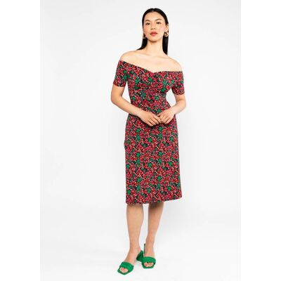 blutsgeschwister Midikleid La Vita è Bella Schwarz XS S M L XL 2XL Damen blutsgeschwister Midikleid La Vita è Bella Schwarz XS S M L XL 2XL Damen