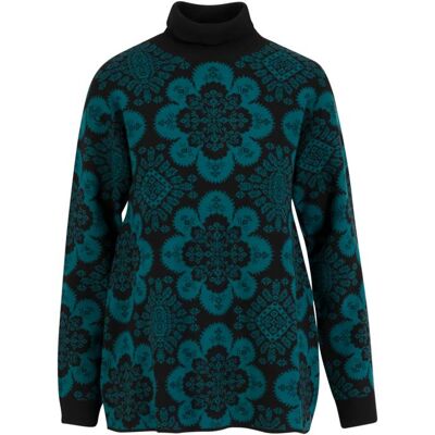 blutsgeschwister Rollkragenpullover magic carpet Türkis XS S M L XL 2XL Damen blutsgeschwister Rollkragenpullover magic carpet Türkis XS S M L XL 2XL Damen