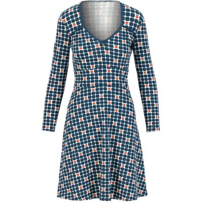 blutsgeschwister Jerseykleid diamond heart Blau XS S M L XL Damen blutsgeschwister Jerseykleid diamond heart Blau XS S M L XL Damen