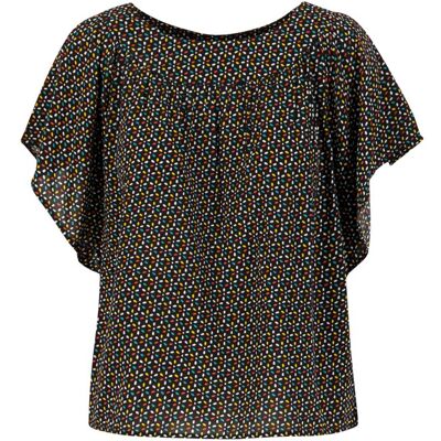 blutsgeschwister Bluse bingo bingo Schwarz XS S M L XL 2XL Damen blutsgeschwister Bluse bingo bingo Schwarz XS S M L XL 2XL Damen