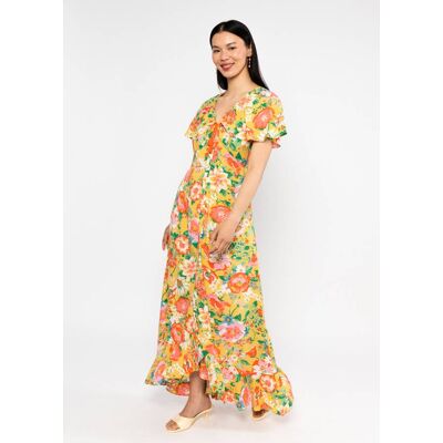 blutsgeschwister Maxikleid Sunset Goddess Gelb XS S M L XL 2XL Damen blutsgeschwister Maxikleid Sunset Goddess Gelb XS S M L XL 2XL Damen