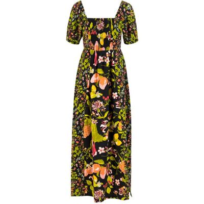blutsgeschwister Maxikleid Grapewine Goddess Schwarz XS S M L XL 2XL Damen blutsgeschwister Maxikleid Grapewine Goddess Schwarz XS S M L XL 2XL Damen
