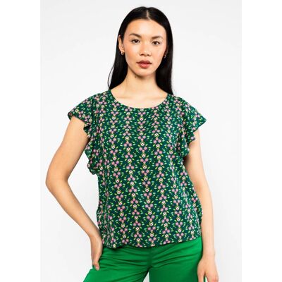 blutsgeschwister Sommer Top Lovebird's Wings Grün XS S M L XL 2XL Damen blutsgeschwister Sommer Top Lovebird's Wings Grün XS S M L XL 2XL Damen